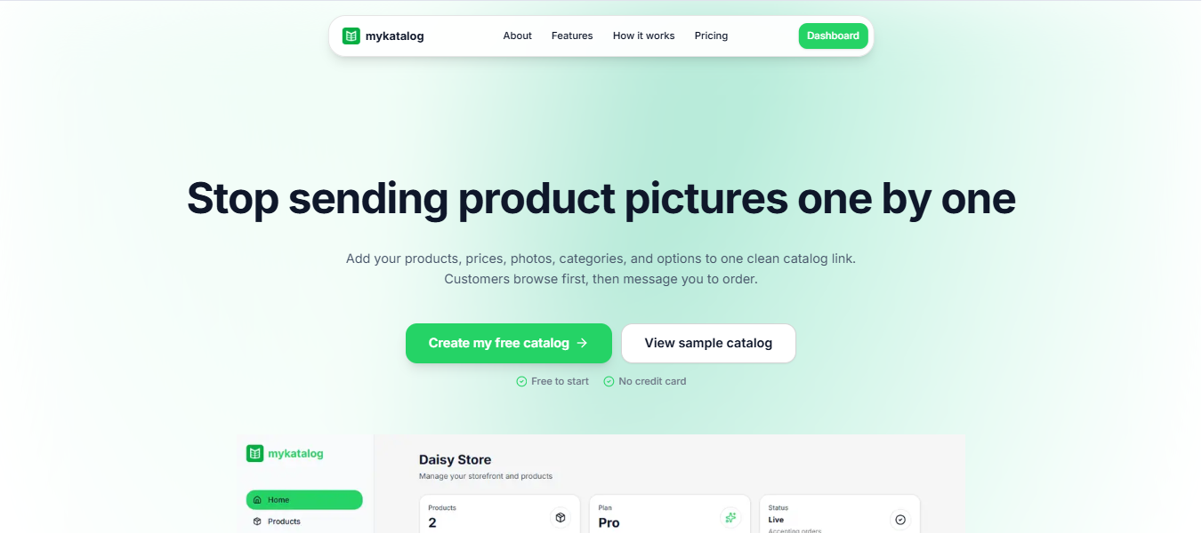 MyKatalog application interface