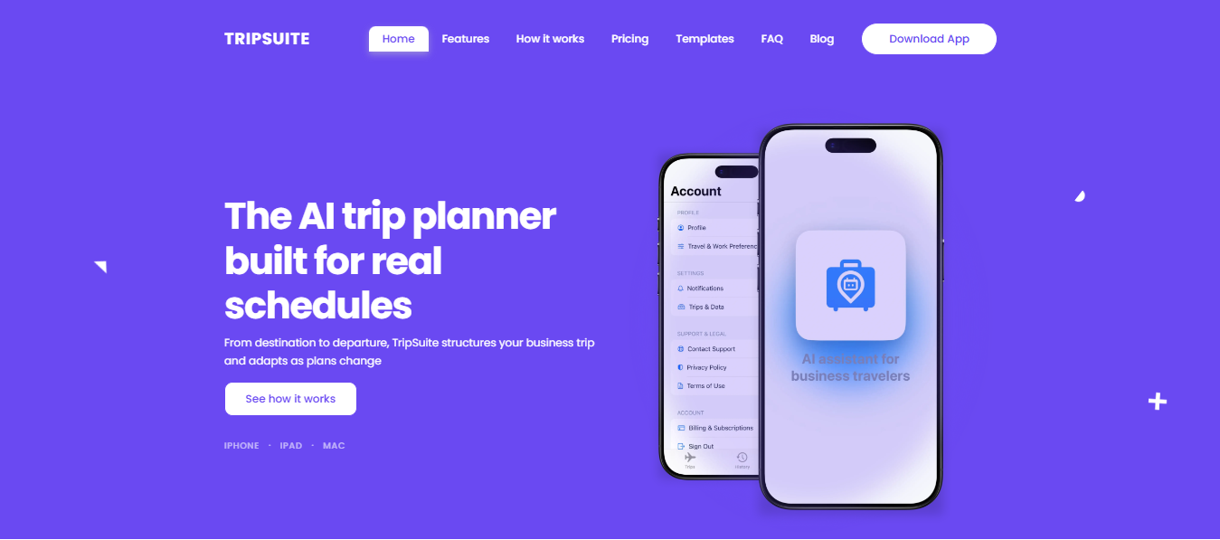 TripSuite AI application interface